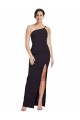 Preto Crepe Esticado Bainha Sem alças Longo Formais Vestidos de Madrinha / Vestidos de Noite / Vestidos de Festa Outlet