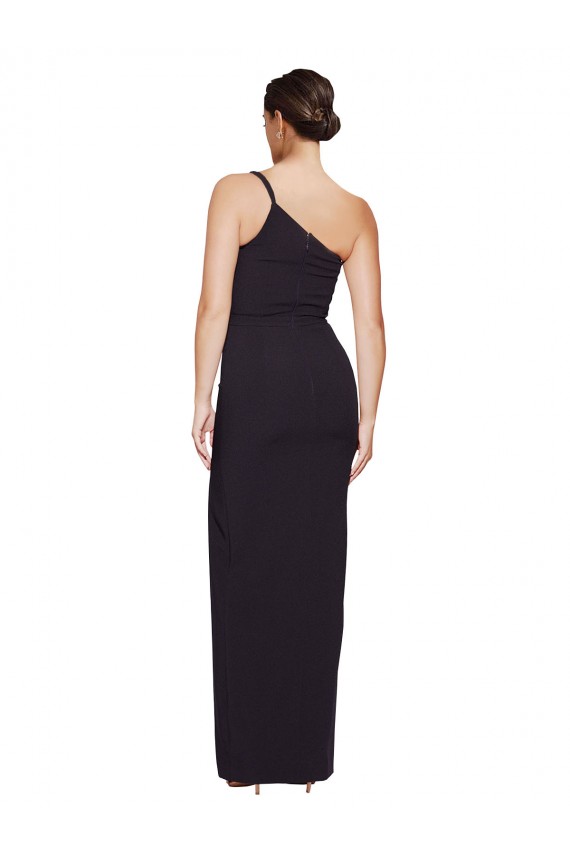 Preto Crepe Esticado Bainha Sem alças Longo Formais Vestidos de Madrinha / Vestidos de Noite / Vestidos de Festa Outlet