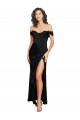 Preto Linha A Amor Cetim Sedoso Longo Formais Vestidos de Madrinha / Vestidos de Festa Outlet