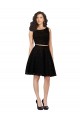 Preto Linha A Decote Joia Renda Curto Vestidos de Madrinha / Vestidos de Homecoming Outlet