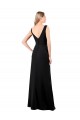 Preto Linha A Decote V Chiffon Longo Vestidos de Madrinha / Vestidos de Festa Outlet