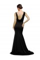 Preto Linha A Decote V Comboio Varredela Cetim Sedoso Longo Formais Vestidos de Madrinha / Vestidos de Festa Outlet