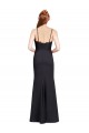 Preto Sereia Alças finas Crepe Esticado Longo Vestidos de Madrinha / Vestidos de Festa Outlet