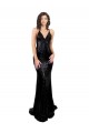 Preto Sereia Decote V Lantejoulas Longo Formais Vestidos de Madrinha / Vestidos de Festa Outlet