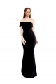 Preto Sereia Um Ombro Crepe Esticado Longo Formais Vestidos de Madrinha / Vestidos de Festa Outlet