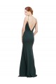 Rosa Crepe Esticado Linha A Costas em V Decote V Longo Formais Vestidos de Madrinha / Vestidos de Noite / Vestidos de Festa Outlet