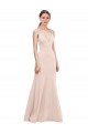 Rosa Crepe Esticado Linha A Costas em V Decote V Longo Formais Vestidos de Madrinha / Vestidos de Noite / Vestidos de Festa Outlet