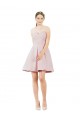 Rosa Linha A Amor Cetim Curto Vestidos de Madrinha / Vestidos de Homecoming Outlet