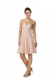 Rosa Linha A Amor Chiffon & Renda Curto Vestidos de Madrinha / Vestidos de Cocktail Outlet