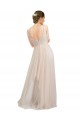 Rosa Linha A Colher Tule Longo Vestidos de Madrinha Outlet