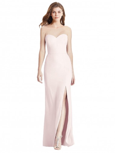 Rosa Trombeta Amor Crepe Esticado Longo Vestidos de Madrinha / Vestidos de Festa Outlet