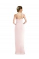 Rosa Trombeta Cabeçada Crepe Esticado Longo Vestidos de Madrinha / Vestidos de Festa Outlet