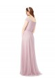 Rosa Tule Linha A Fora do Ombro Longo Vestidos de Madrinha Outlet