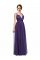 Roxo Linha A Alças finas Tule Longo Vestidos de Madrinha Outlet