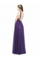 Roxo Linha A Alças finas Tule Longo Vestidos de Madrinha Outlet