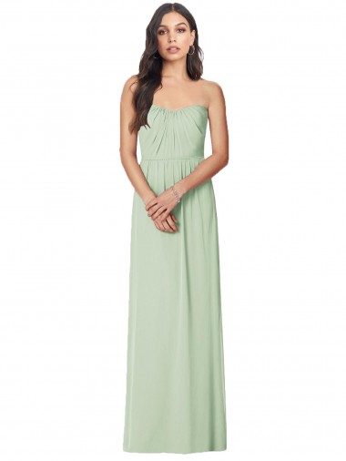 Sábio Trombeta Sem alças Chiffon Longo Vestidos de Madrinha Outlet