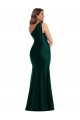 Sempre Verde Sereia Um Ombro Cetim Sedoso Longo Formais Vestidos de Madrinha / Vestidos de Festa Outlet