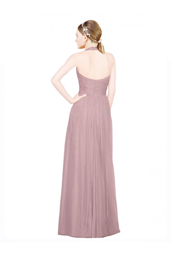 Tule Linha A Lombar Decote V Longo Vestidos de Madrinha Outlet