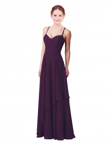 Uva Chiffon Bainha Sem Mangas Amor Longo Vestidos de Madrinha Outlet