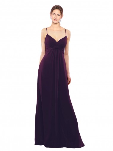 Uva Chiffon Linha A Criss Cruz Amor Longo Vestidos de Madrinha Outlet