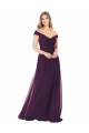 Uva Linha A Fora do Ombro Chiffon Longo Vestidos de Madrinha Outlet