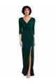 Verde Escuro Trombeta Decote V Spandex Longo Formais Vestidos de Madrinha / Vestidos de Festa Outlet
