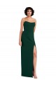 Verde Meia-Noite Bainha Colher Crepe Esticado Longo Formais Vestidos de Madrinha / Vestidos de Festa Outlet