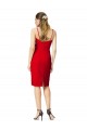Vermelho Bainha Amor Comprimento Chá Crepe Esticado Curto Formais Vestidos de Madrinha / Vestidos de Festa Outlet