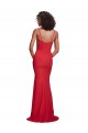 Vermelho Crepe Esticado Sereia Alças finas Longo Formais Vestidos de Madrinha / Vestidos de Noite / Vestidos de Festa Outlet