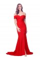 Vermelho Crepe Esticado Sereia Amor Longo Formais Vestidos de Madrinha / Vestidos de Noite / Vestidos de Festa Outlet