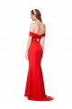 Vermelho Crepe Esticado Sereia Sem Mangas Decote Alto Longo Formais Vestidos de Madrinha / Vestidos de Noite / Vestidos de Festa Outlet